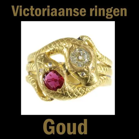 Gouden trouwringen uit het Victoriaanse tijdperk.