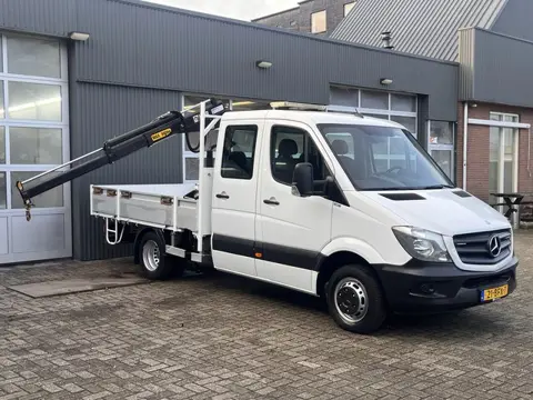 Mercedes-Benz Sprinter 513 CDI 130pk DC Laadkraan Hiab 017T Airco Trekhaak 2000kg Open laadbak Euro 