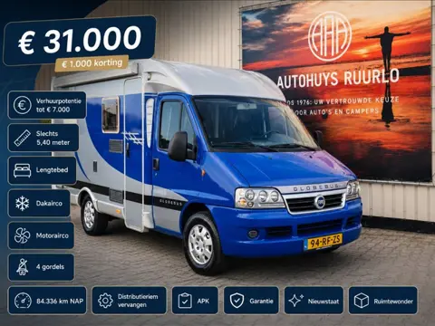 Dethleffs GLOBEBUS 2Verhuurpotentie tot €7.000 p/j 4PERS. 540cm lengtebed airco ruimtewonder nu 2000