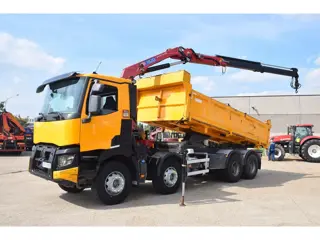 Renault C430 Tipper + Crane HMF (bj 2017, automaat)