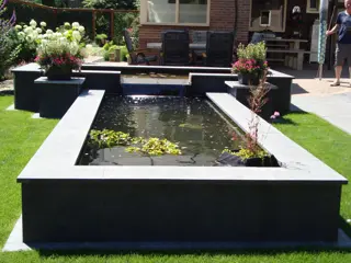 vijverrand Chinees Hardsteen 100x40x3 cm gezoet / facet