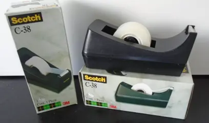 PLAKBANDROLLER TAPEDISPENSER SCOTCH C38 ZWART NIEUW