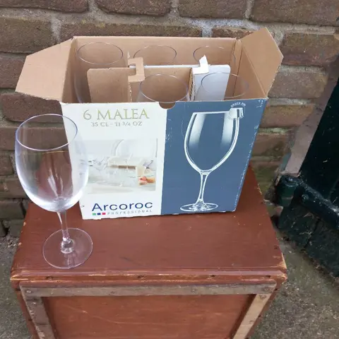 glas, wijn/ bier glazen, nieuw