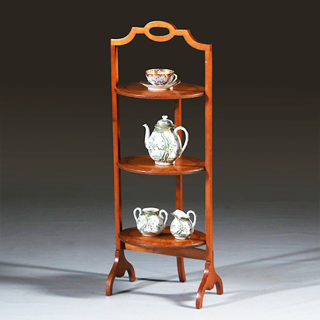 Cake stand in satijnhout ingelegd met zonmotief ca. 1920