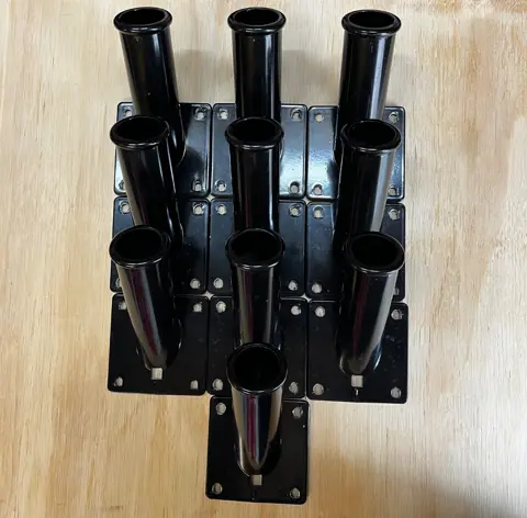 10x Vlaggenstok houder aluminium poedercoat zwart