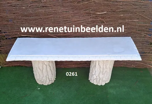 Tuinbank met boomstam zuil. nr 0261 & 0260.