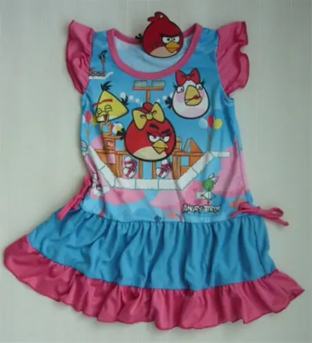 Origineel Angry Birds Jurk - maat 98 roze / blauw * nieuw