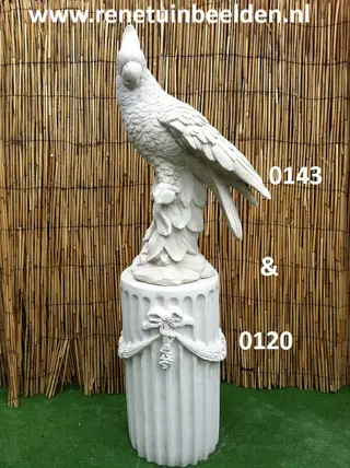 Kaketoe met zuil. nr 0143 & 0120.