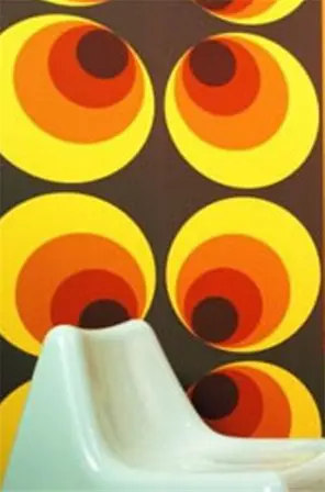 Retro geel rood mooie behang 08