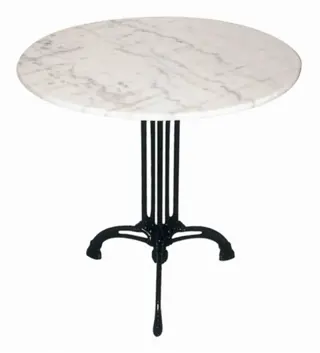 Bistrotafel gietijzer met rond marmer blad Ø80x73cm