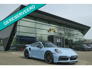 Porsche 911 3.8 Turbo S 650pk Panoramadak Burmester Keramisch PTS Gulfblauw NLauto Noselift PDCC Spo