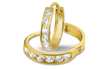 14K Klapcreool - Geel Goud met Zirkonia