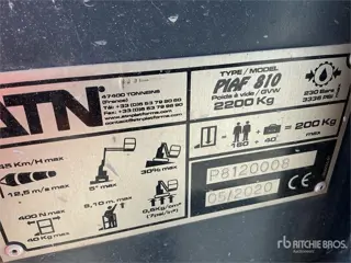 ATN PIAF 810 Crawler Vertical Mast Lift (bj 2020)