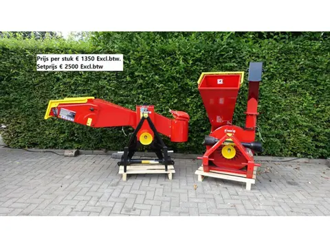 Remet R120 takken/stam knipper en Remet RT630 Takken versnipperraar