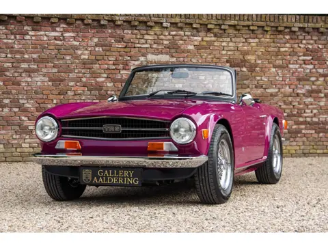 Triumph TR6 Overdrive "In Magenta" "In Magenta" - AI says": psychedelic purple-pink that stands out 
