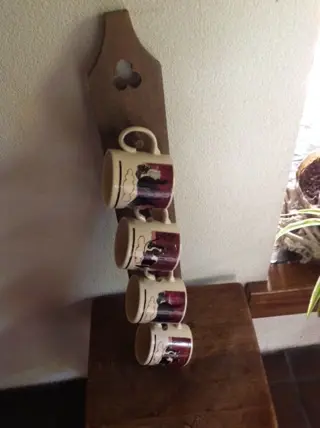 mokkenrek met 4 bekers -stevige uitvoering, NIEUW.