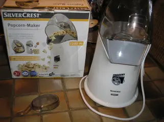 Popcorn maker, merk silvercrest - in een handomdraai pop- corn maken