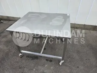 Werktafel RVS, 120 x 100 cm, op wielen