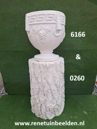 Griekse Planten bak met zuil boomstam. nr 6166 & 0260.