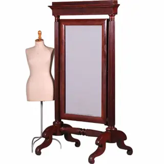 Hollandse Biedermeier passpiegel kantelbaar origineel glas ca 1825