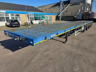 Ozgul L14 4 stuurassen oplegger - Trax trommelremmen - platte trailer - luchtvering - 16 banden - 2x