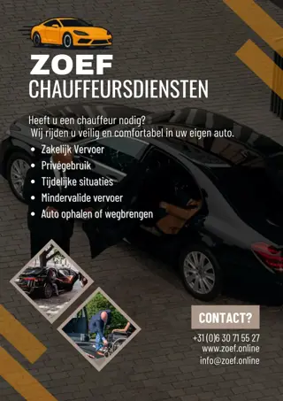 Zoef Chauffeursdiensten: u zit ontspannen, wij rijden.