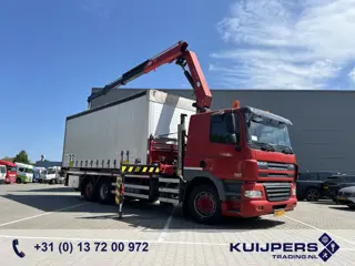 DAF CF 85 360 Euro 5 / 233 dkm / Curtainside Box / HMF 2420 K3 Crane - Remote Controle