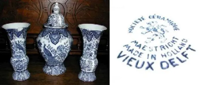 3 Delfs blauwe Vazen