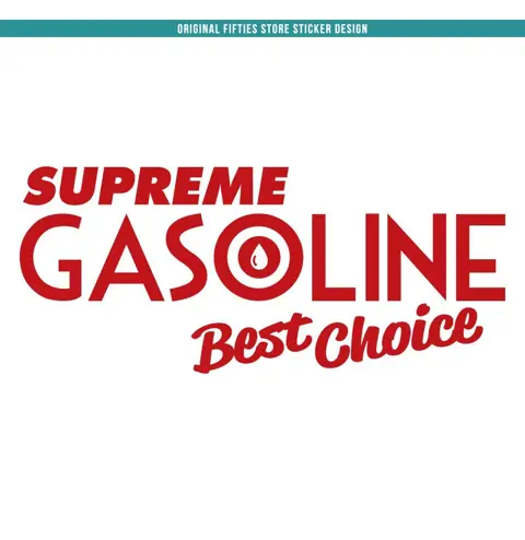 Sticker Supreme Gasoline Best Choice: Rood