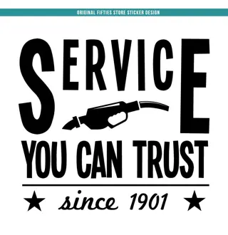 Sticker Service You Can Trust : Zwart (Groot)