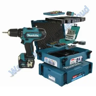 Makita accuboormachine set DF331DSMJX1 met 96 delige accesso