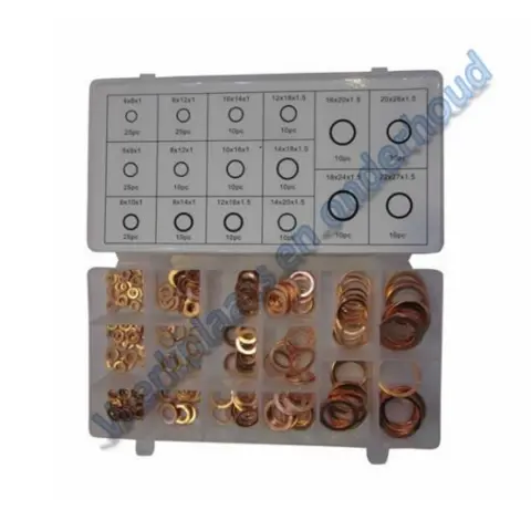 Assortiment koperringen 220 stuks (4-22mm)