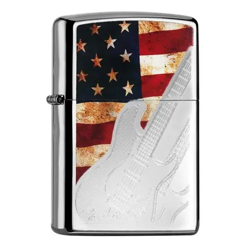 Zippo Aansteker Fender Gitaar En Amerikaanse Vlag