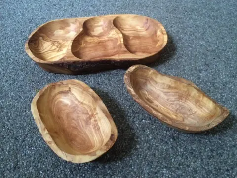 Olijfhouten tapasschalen, driedelige set