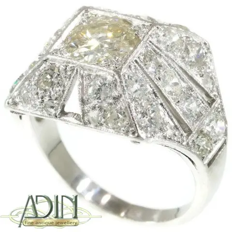 Art Deco cocktail ring met diamant