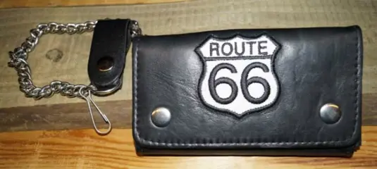 Trucker portemonnee " Route 66 " Zwart / wit