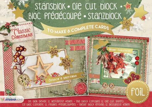 Classic Christmas - A5 Stansblok met Folie - A5StansBloksl11