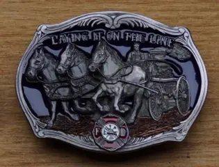 Riem gesp " Laying it on the line " Old timer brandweer