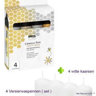 Decoratie set met 4 kaarsen