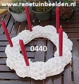 tafel decoratie bloemen krans voor 5 kaarsen. nr 0440