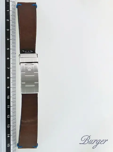 Rolex Stainless Steel Original Clasp + Leather Strap