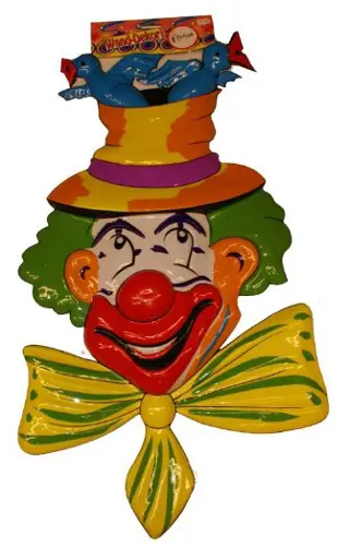 Decoratie " Clowns hoofd met vogels "