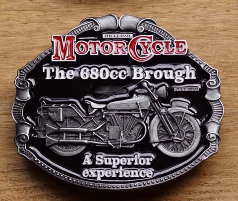Motor cylce buckle " The 680cc Brough a superior .... "