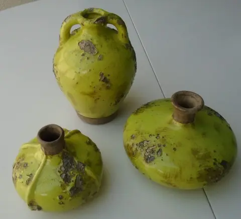 VAZEN OLD LOOK GROEN KLEIN 3 DLG SET NIEUW