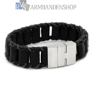 Div lederen leren heren armbanden met RVS accent