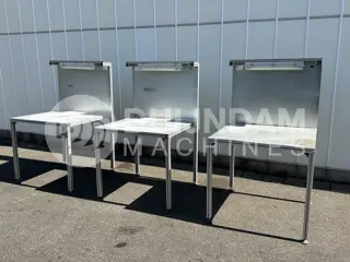Werktafel aluminium frame, met gegalvaniseerd werkblad 100 x 95 cm