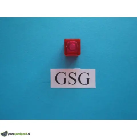 Steen 1x1 (1) rood transparant nr. 16334