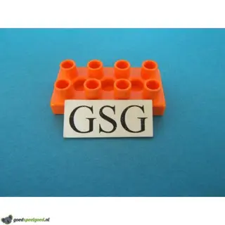 Steen oranje 4x2 plat nr. 16388