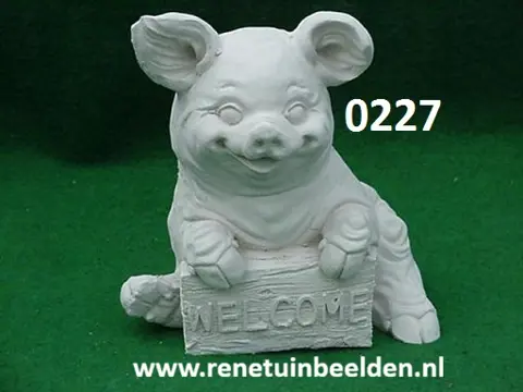 Welcome varken leuk voor bij de deur te zetten. nr 0227.