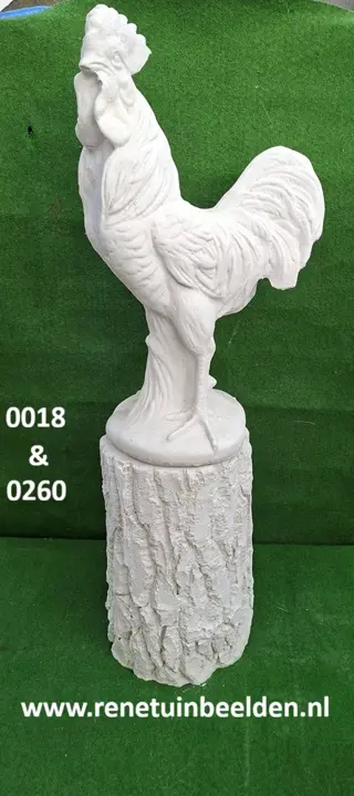 Haan met zuil boomstam. nr 0018 & 0260.